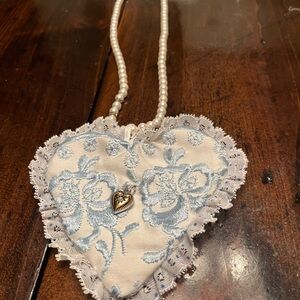 Elegant Blue and White Heart Pendant Necklace